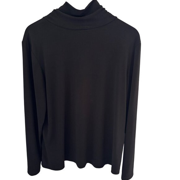 Susan Graver Essentials Womens Black Mock Turtleneck Top Sz XL Made in USA - Picture 2 of 6